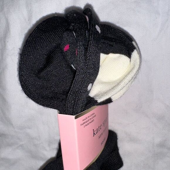 KATE SPADE ♠️ NY NO SHOW SOCKS MULTI PACK IN THREE PAIR ONE SIZE - Picture 2 of 8